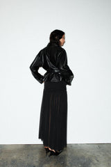 Vera | Sleek Peplum Leather Jacket