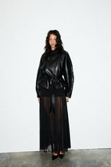 Vera | Sleek Peplum Leather Jacket