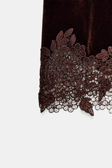 Elara | Velvet Lace Mini Dress