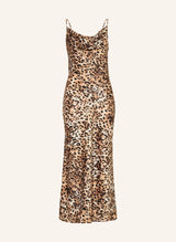Amara | Leopard Satin Slip Dress