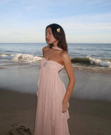 Collins | Ruffle Strapless Maxi Dress