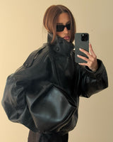 Layla | Faux Leather Bomber Jacket