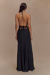 Dinah | Lace Satin Maxi Dress