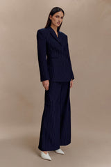 Hailey | Cinched Pinstripe Blazer