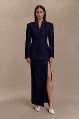 Hailey | Cinched Pinstripe Blazer