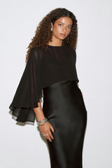 Natalia | Cape Maxi Dress