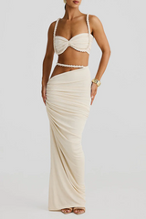 Alani | Cutout Ruched Maxi Skirt