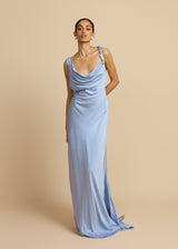Lucy | Backless Satin Maxi Dress