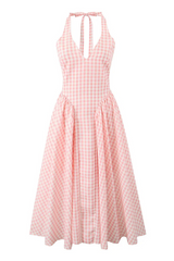 Romina | Plaid Print Midi Dress