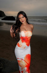 Kaliyah | Floral Print Maxi Dress