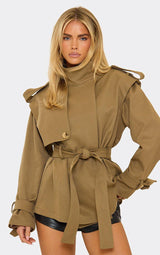 Talia | Belted Short Trench Coat