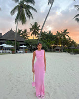 Mika | Round Neck Knitted Maxi Dress