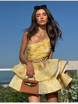 Daphne | Floral One Shoulder Mini Dress