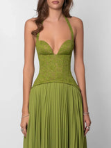 Maribel | Lace Corset Maxi Dress