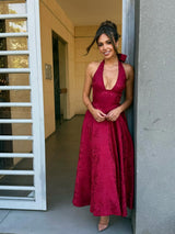 Esmeralda | Halter Sleeveless Midi Dress