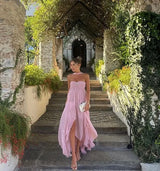 Collins | Ruffle Strapless Maxi Dress