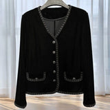 Sadie | Velvet Trim Cardigan