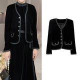 Sadie | Velvet Trim Cardigan