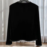 Sadie | Velvet Trim Cardigan