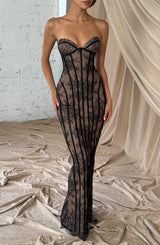 Valleria | Lace Corset Maxi Dress