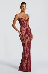 Valleria | Lace Corset Maxi Dress