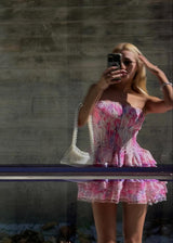 Cecilia | Strapless Floral Dress