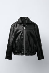 Elizabeth | Faux Leather Bomber Jacket