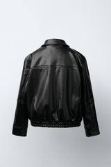 Elizabeth | Faux Leather Bomber Jacket