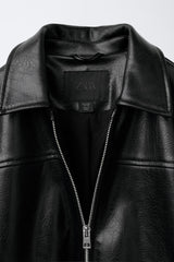 Elizabeth | Faux Leather Bomber Jacket