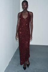 Vivienne | Sequin Halter Maxi Dress
