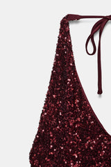 Vivienne | Sequin Halter Maxi Dress