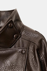 Sabine | Faux Leather Bomber Jacket