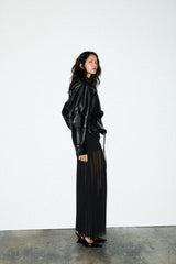 Vera | Sleek Peplum Leather Jacket