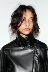 Vera | Sleek Peplum Leather Jacket