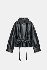 Vera | Sleek Peplum Leather Jacket