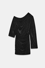 Noemi | Asymmetric Sparkle Mini Dress