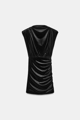 Noelle | Velvet Shoulder Pad Mini Dress