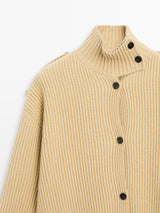 Solenne | Cozy Turtleneck Knit Cardigan