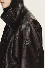 Sabine | Faux Leather Bomber Jacket