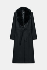 Elowen | Luxe Wool & Faux Fur Coat