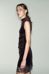 Elara | Velvet Lace Mini Dress