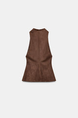 Mara | Faux Leather Halter Top