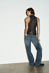 Mara | Faux Leather Halter Top