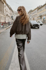Noa | Chic Herringbone Bomber Jacket