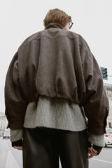 Noa | Chic Herringbone Bomber Jacket