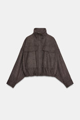 Noa | Chic Herringbone Bomber Jacket