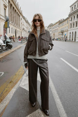 Noa | Chic Herringbone Bomber Jacket