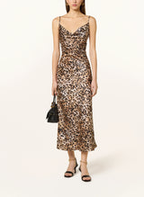 Amara | Leopard Satin Slip Dress