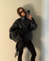 Layla | Faux Leather Bomber Jacket