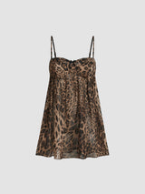 Nina | Leopard Chiffon Mini Dress